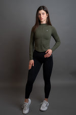 Dámská zelená mikina na zip EdgeZip – detail 3
